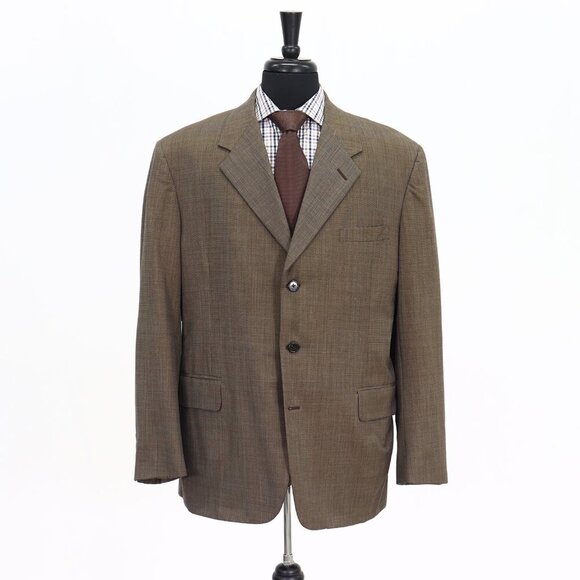 Tom James 44R Brown Solid 3-Button Sport Coat Blazer Jacket G185